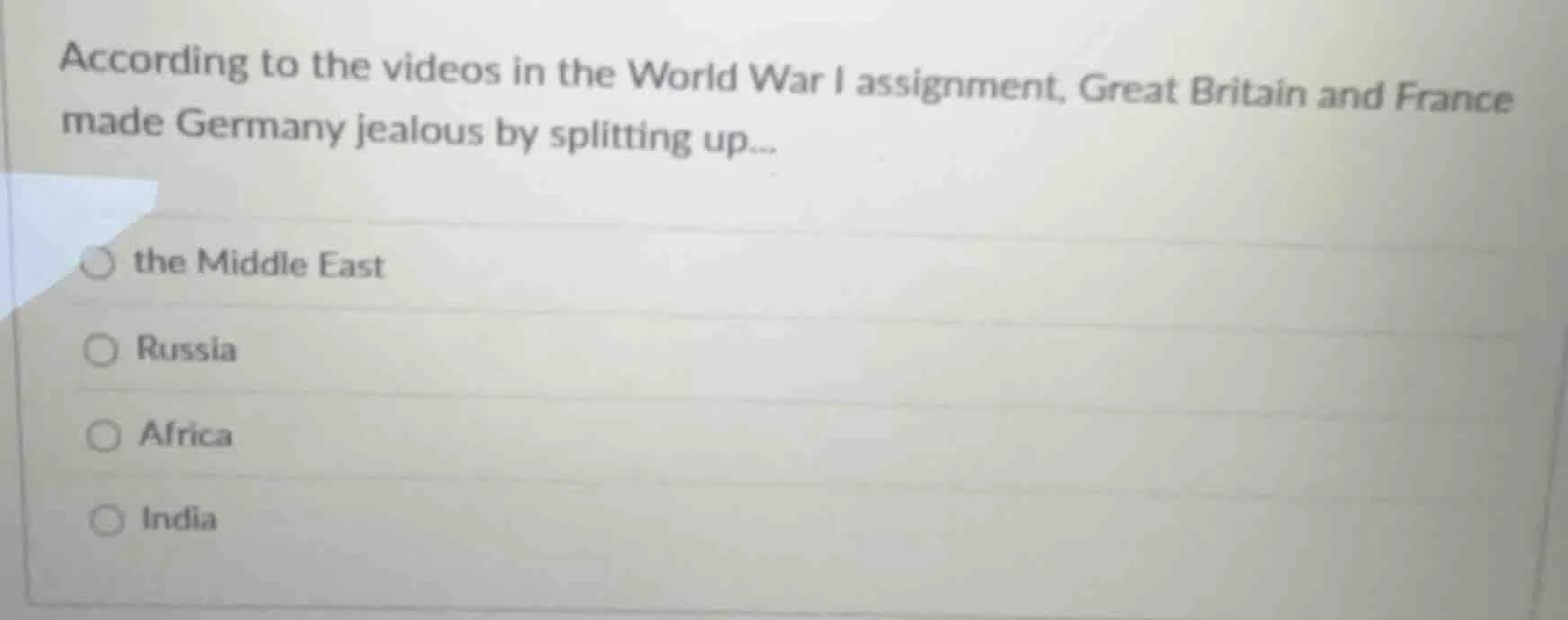 according to the videos in the world war i assignment, great britain an…