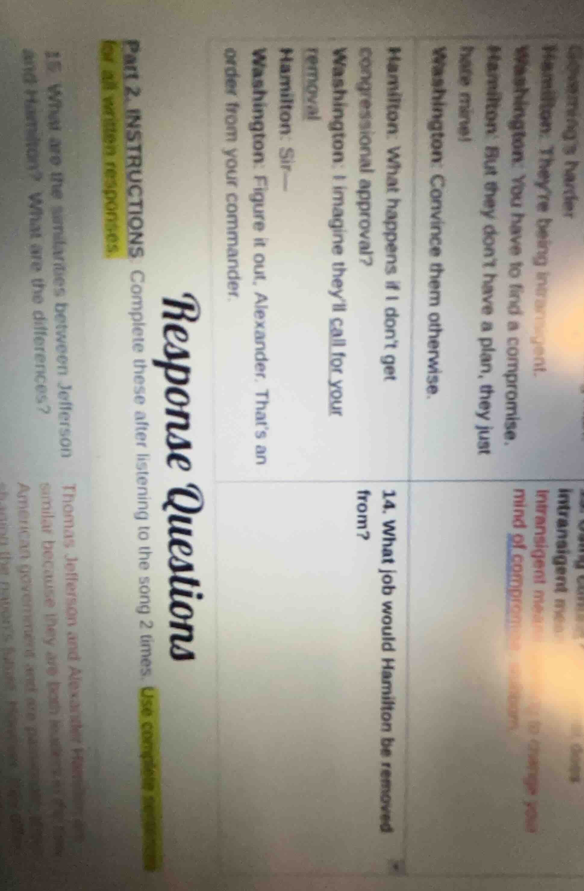 part 2. instructions. complete these after listening to the song 2 time…