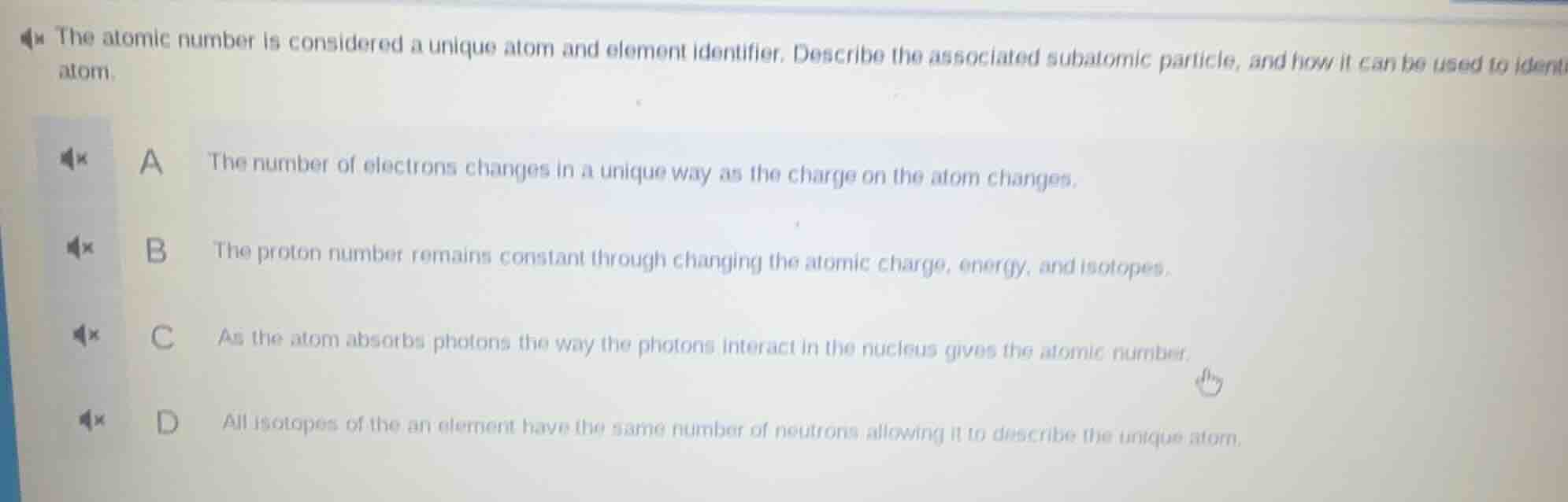 the atomic number is considered a unique atom and element identifier. d…