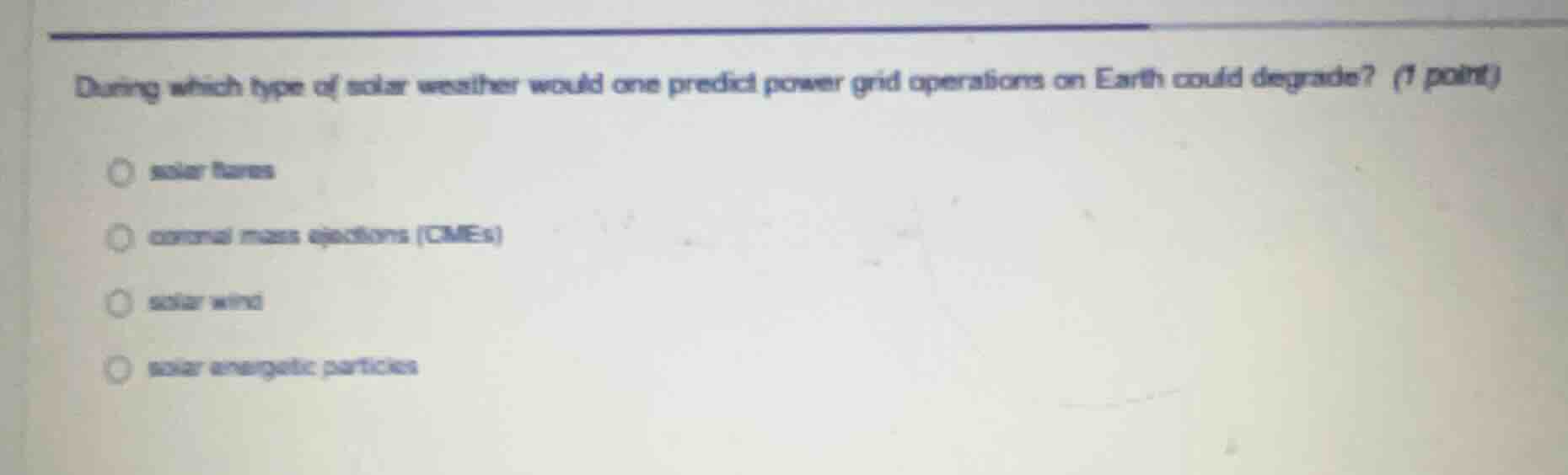 during which type of solar weather would one predict power grid operati…