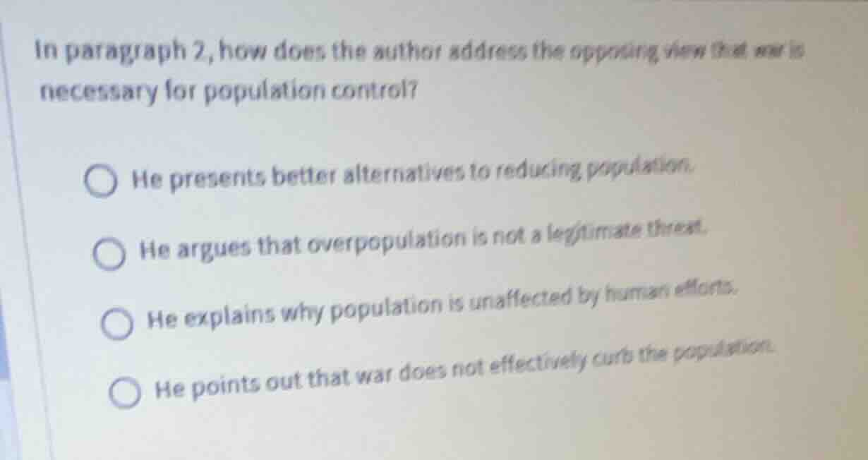 in paragraph 2, how does the author address the opposing view that war …