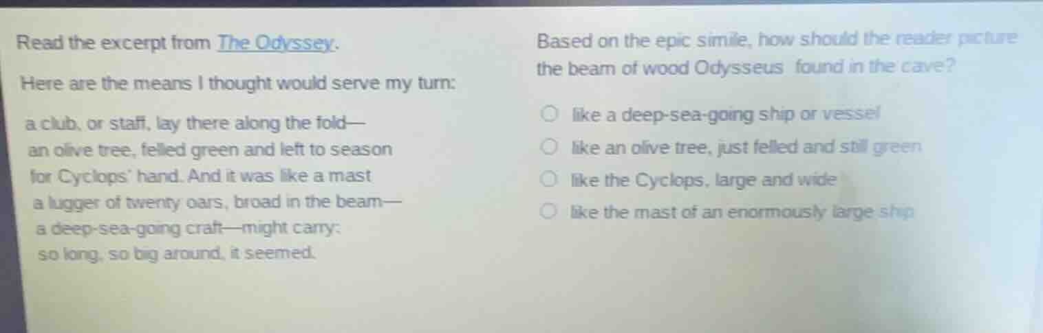 read the excerpt from the odyssey. here are the means i thought would s…