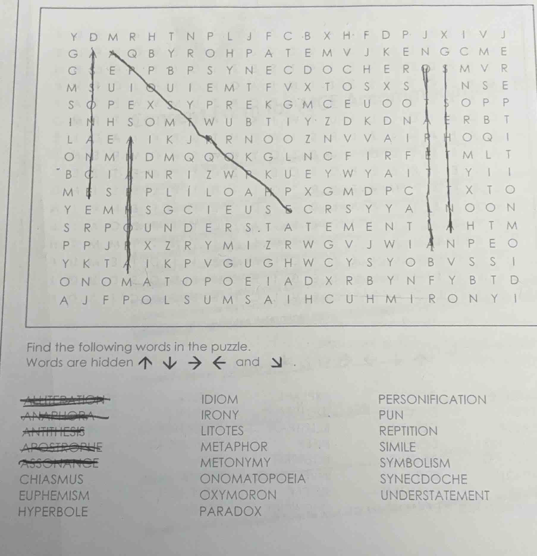 find the following words in the puzzle. words are hidden ↑ ↓ → ← and ↘.…