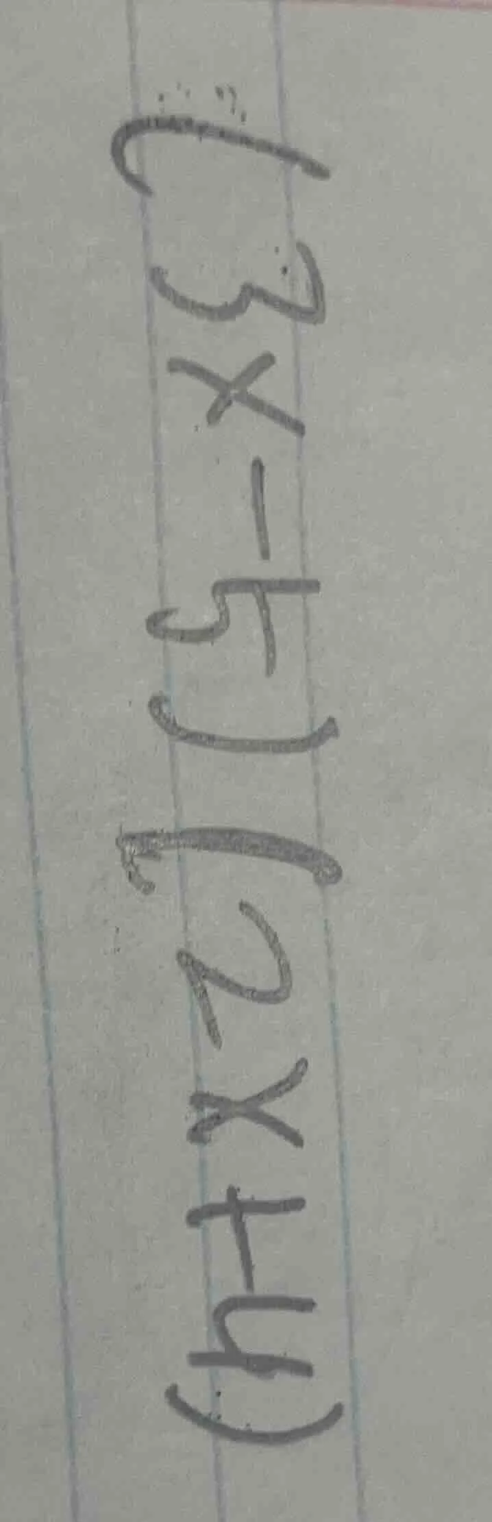 (3x - 5)(2x + 4)