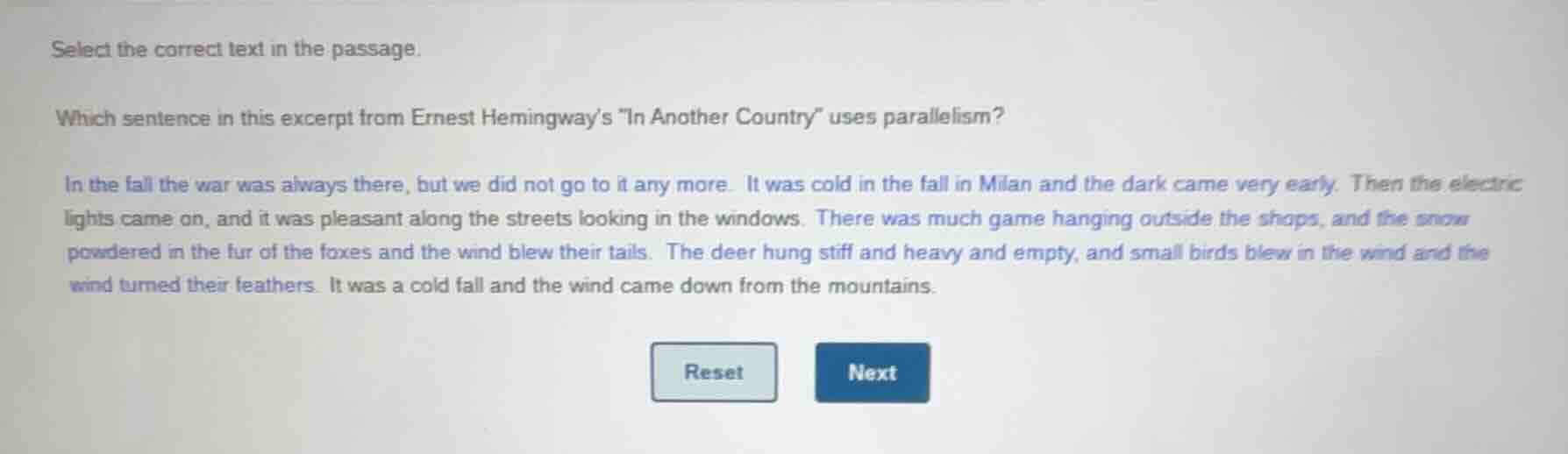 select the correct text in the passage. which sentence in this excerpt …