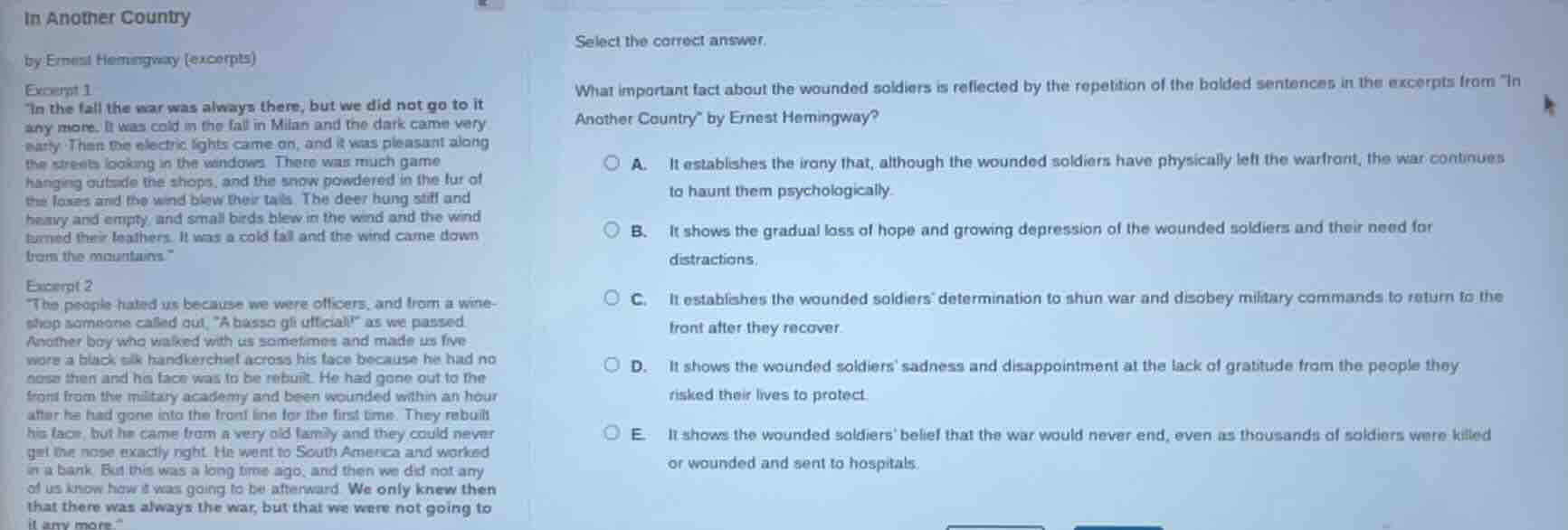 in another country by ernest hemingway (excerpts) excerpt 1 \in the fal…