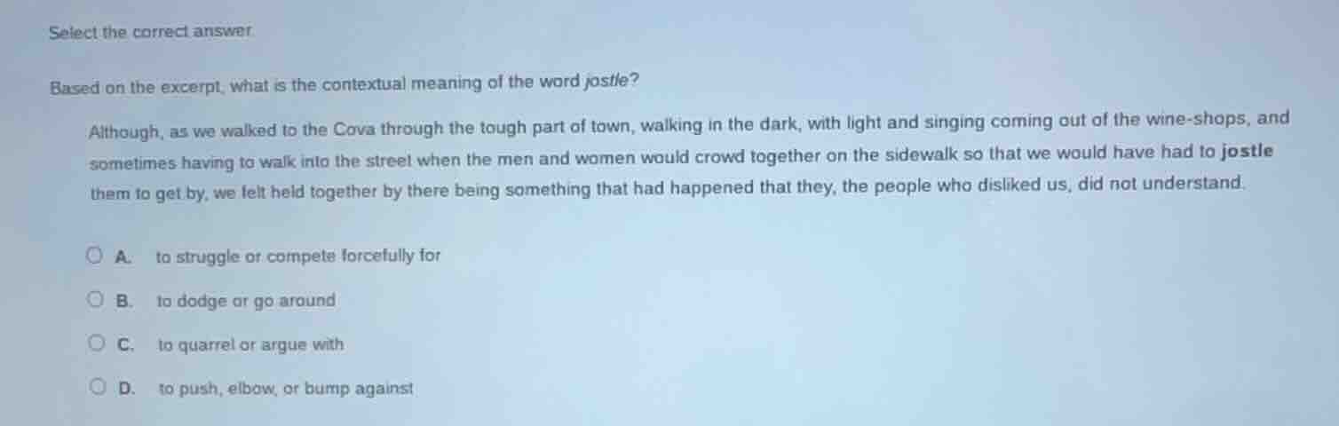 select the correct answer based on the excerpt, what is the contextual …