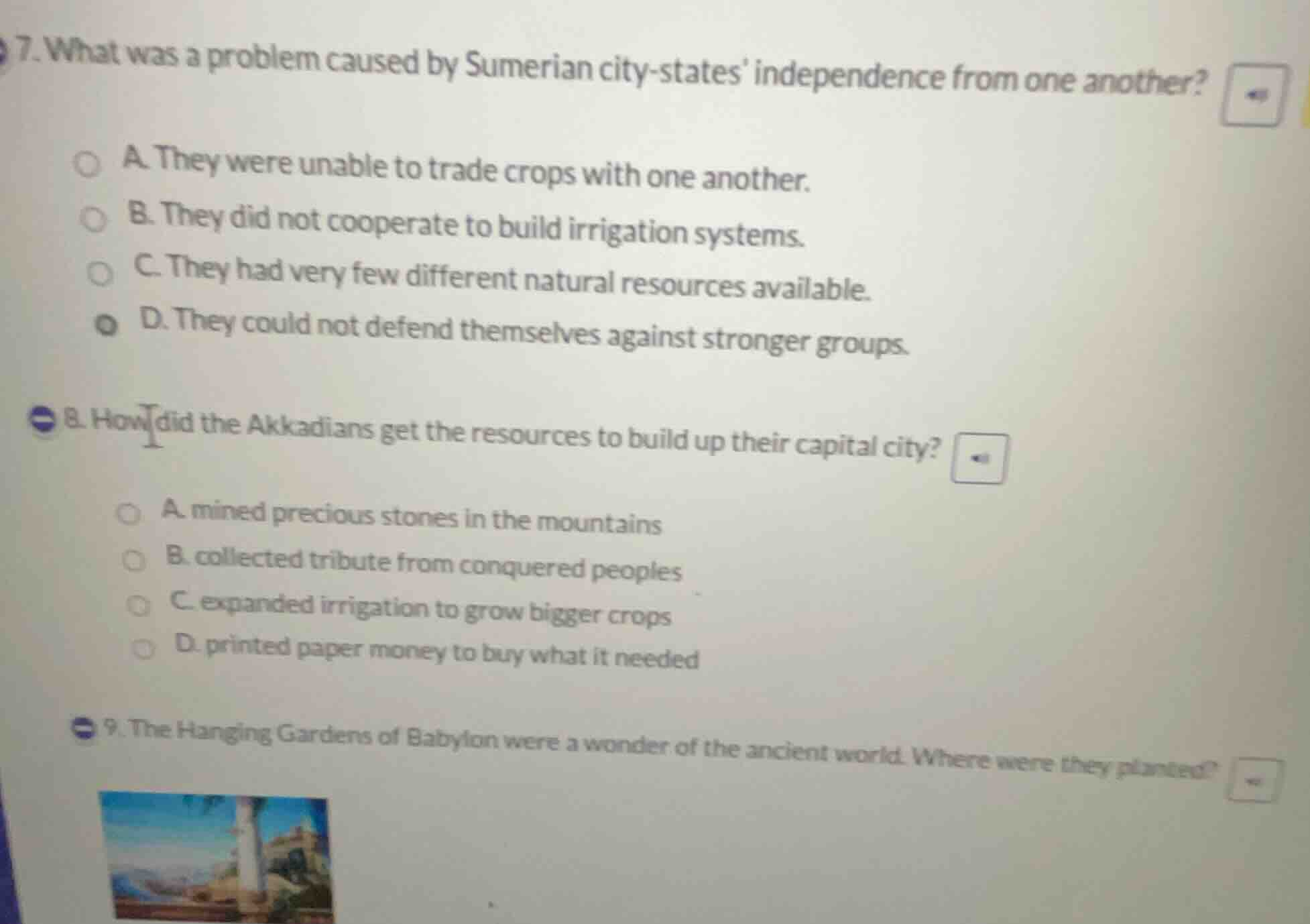 7. what was a problem caused by sumerian city - states independence fro…