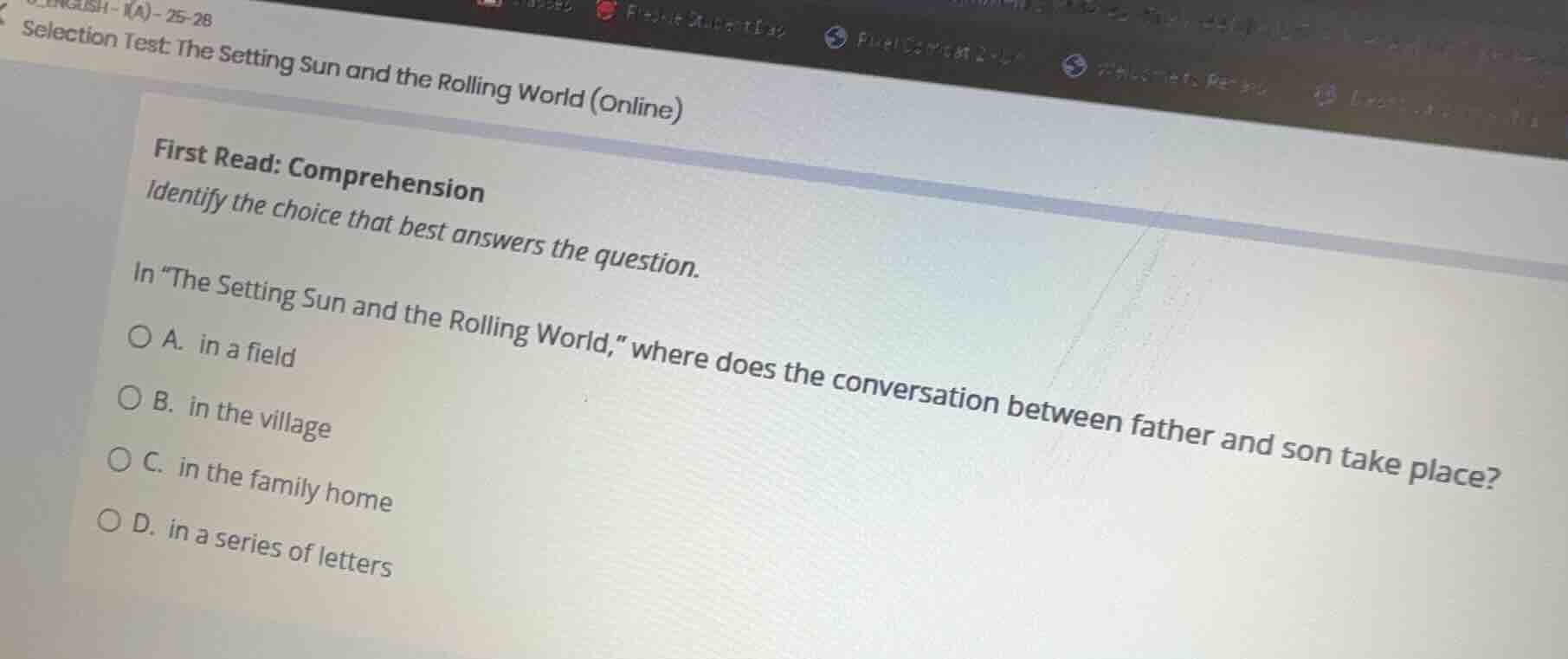 selection test: the setting sun and the rolling world (online) first re…