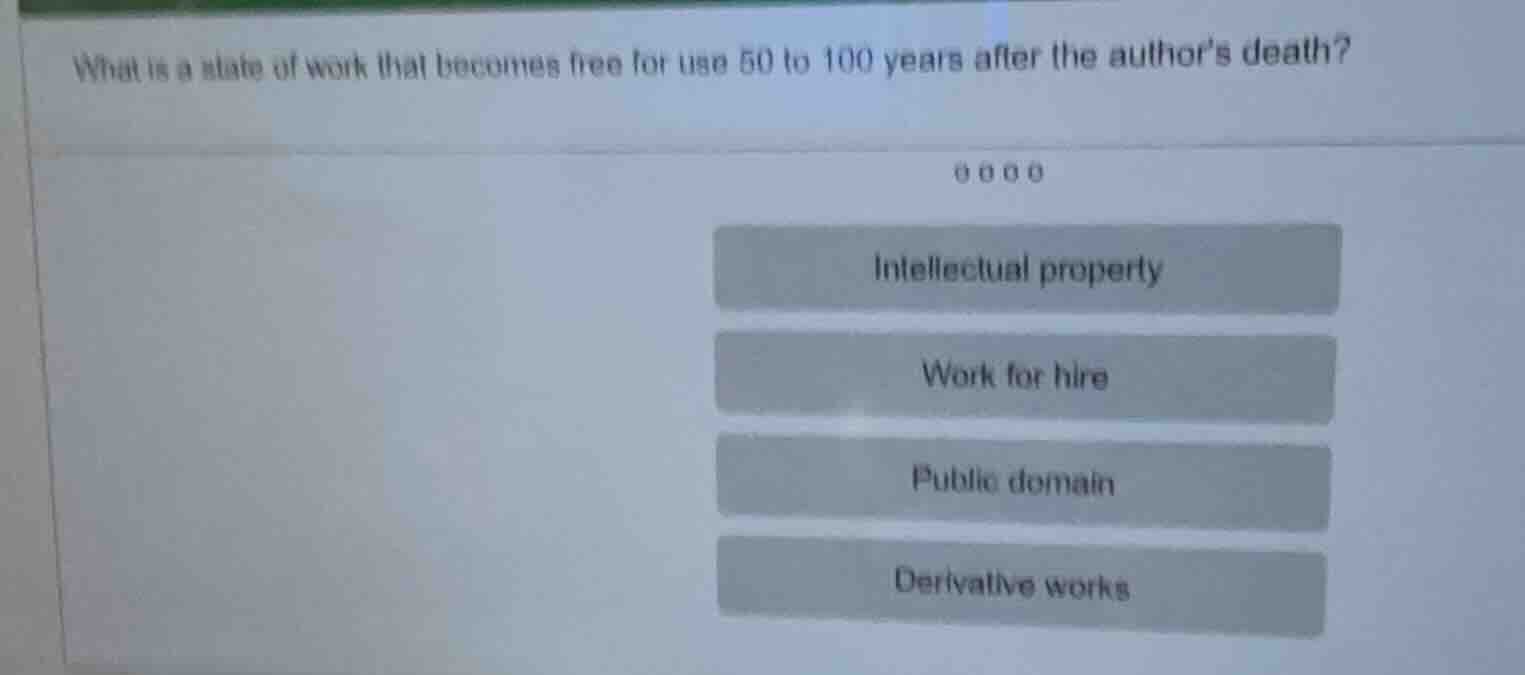 what is a state of work that becomes free for use 50 to 100 years after…
