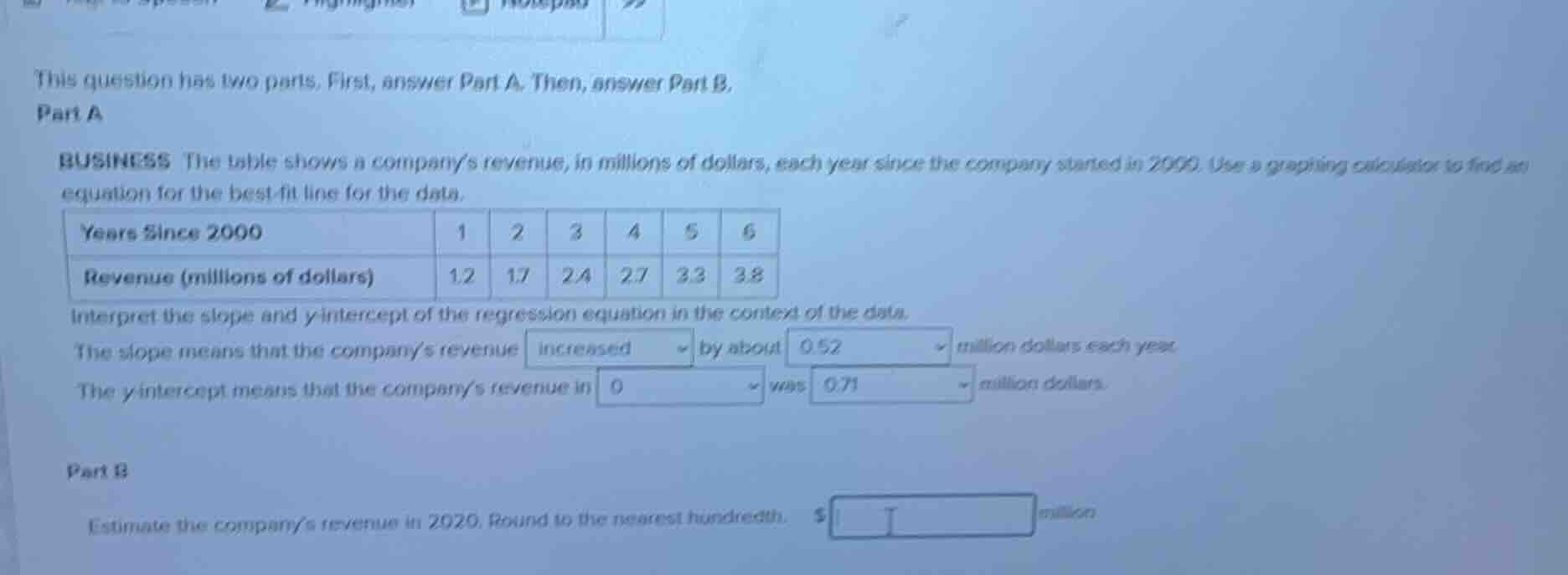 this question has two parts. first, answer part a. then, answer part b.…