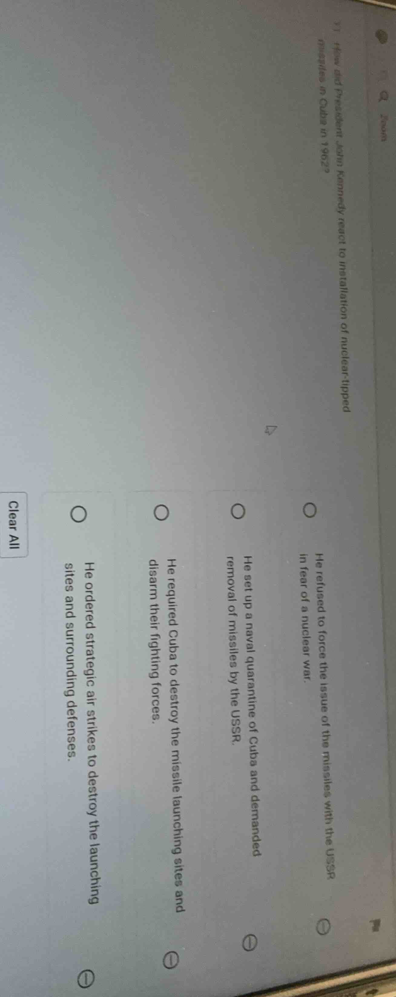 how did president john kennedy react to installation of nuclear - tippe…