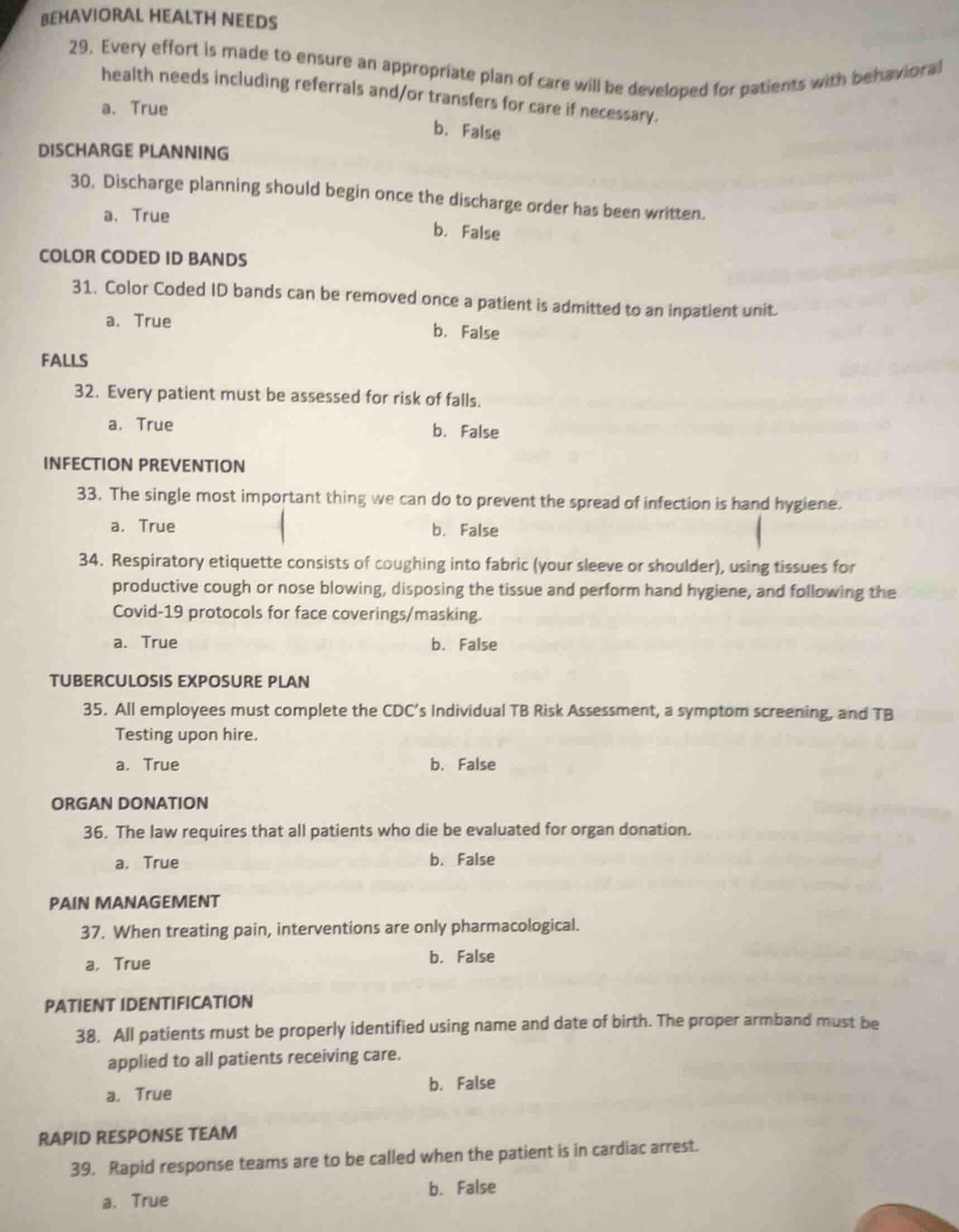 behavioral health needs 29. every effort is made to ensure an appropria…