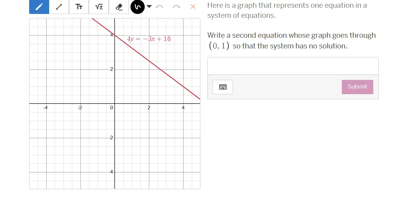 here is a graph that represents one equation in a system of equations. …
