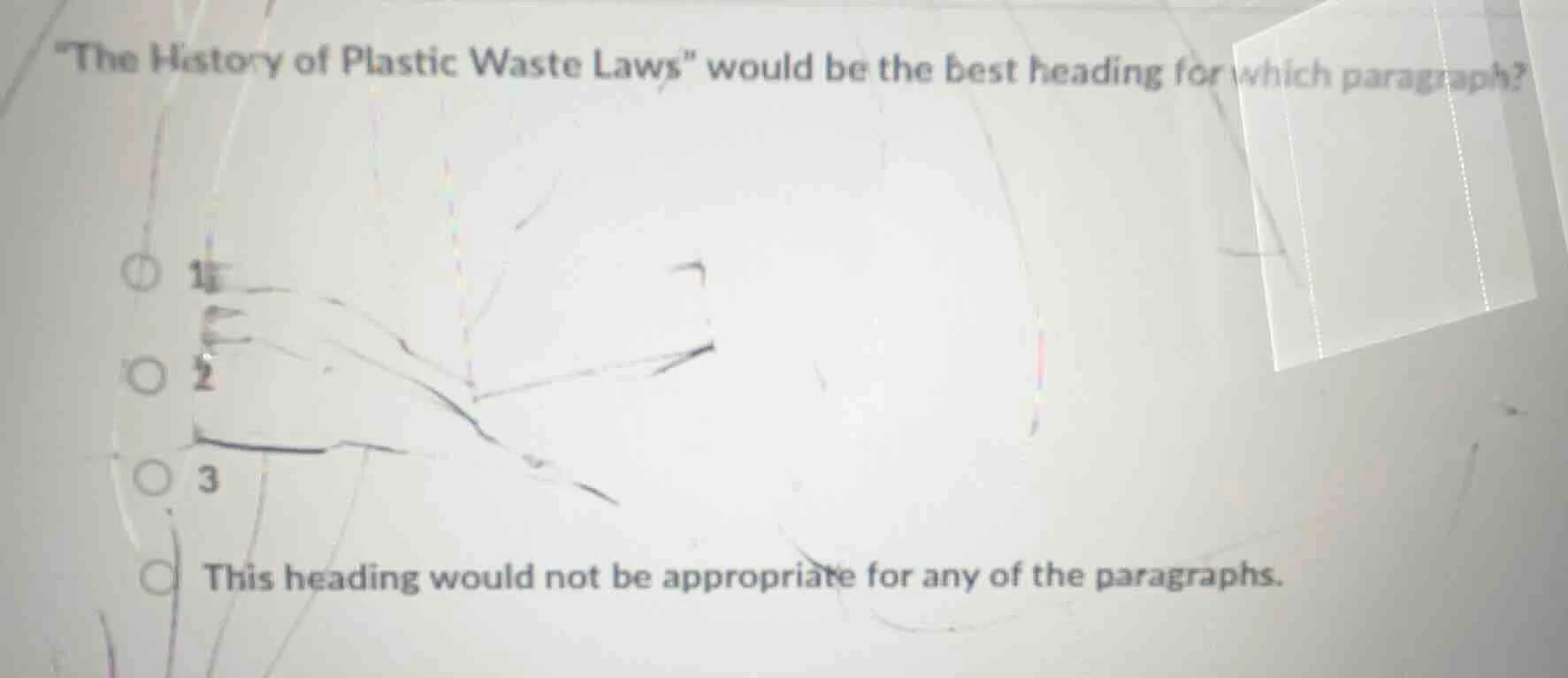 “the history of plastic waste laws” would be the best heading for which…