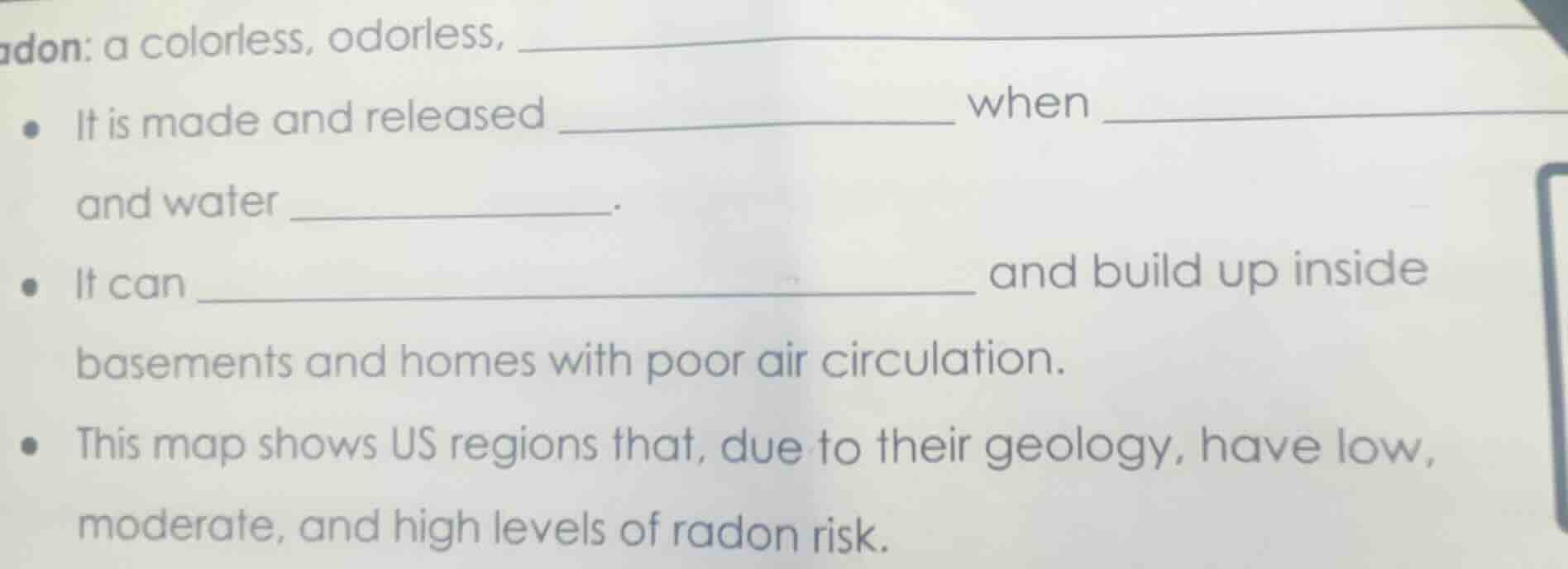 adon: a colorless, odorless, ______ - it is made and released ______ wh…