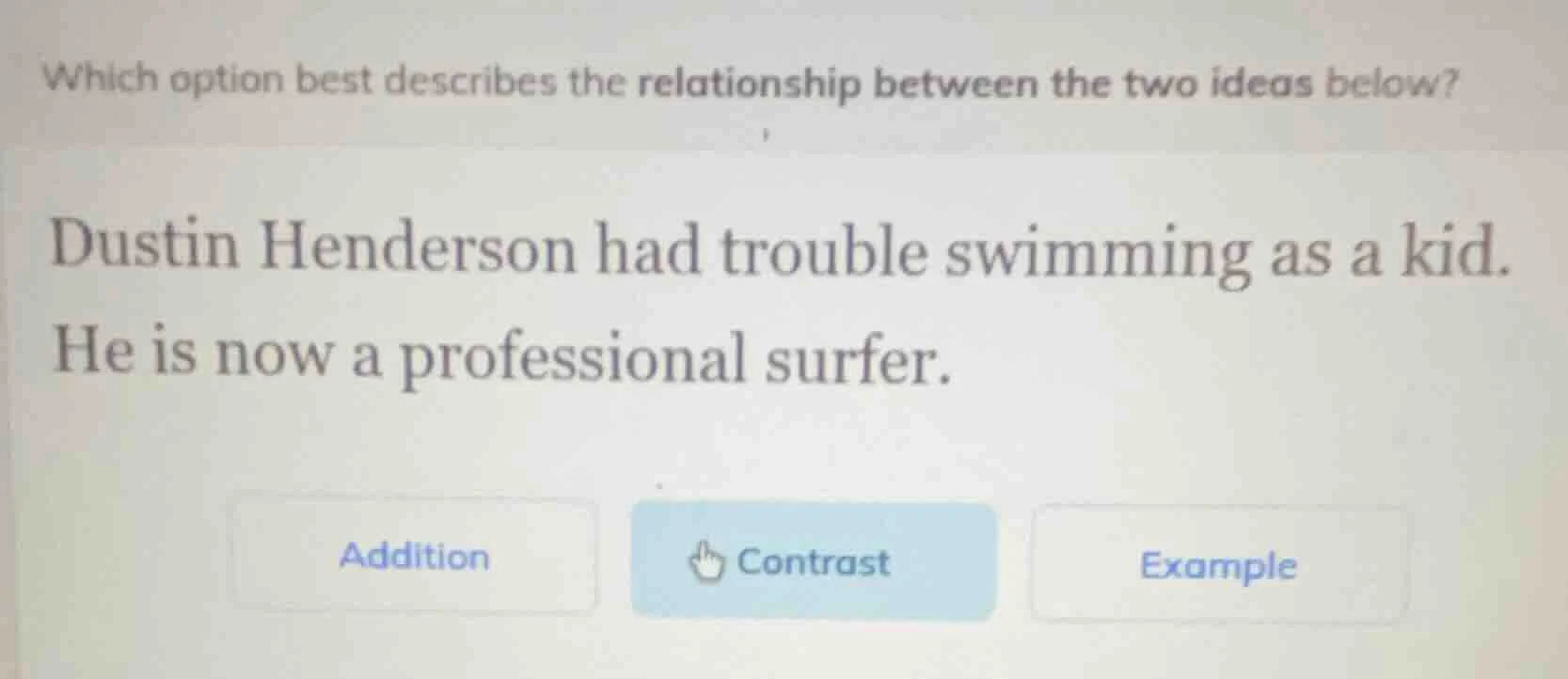 which option best describes the relationship between the two ideas belo…