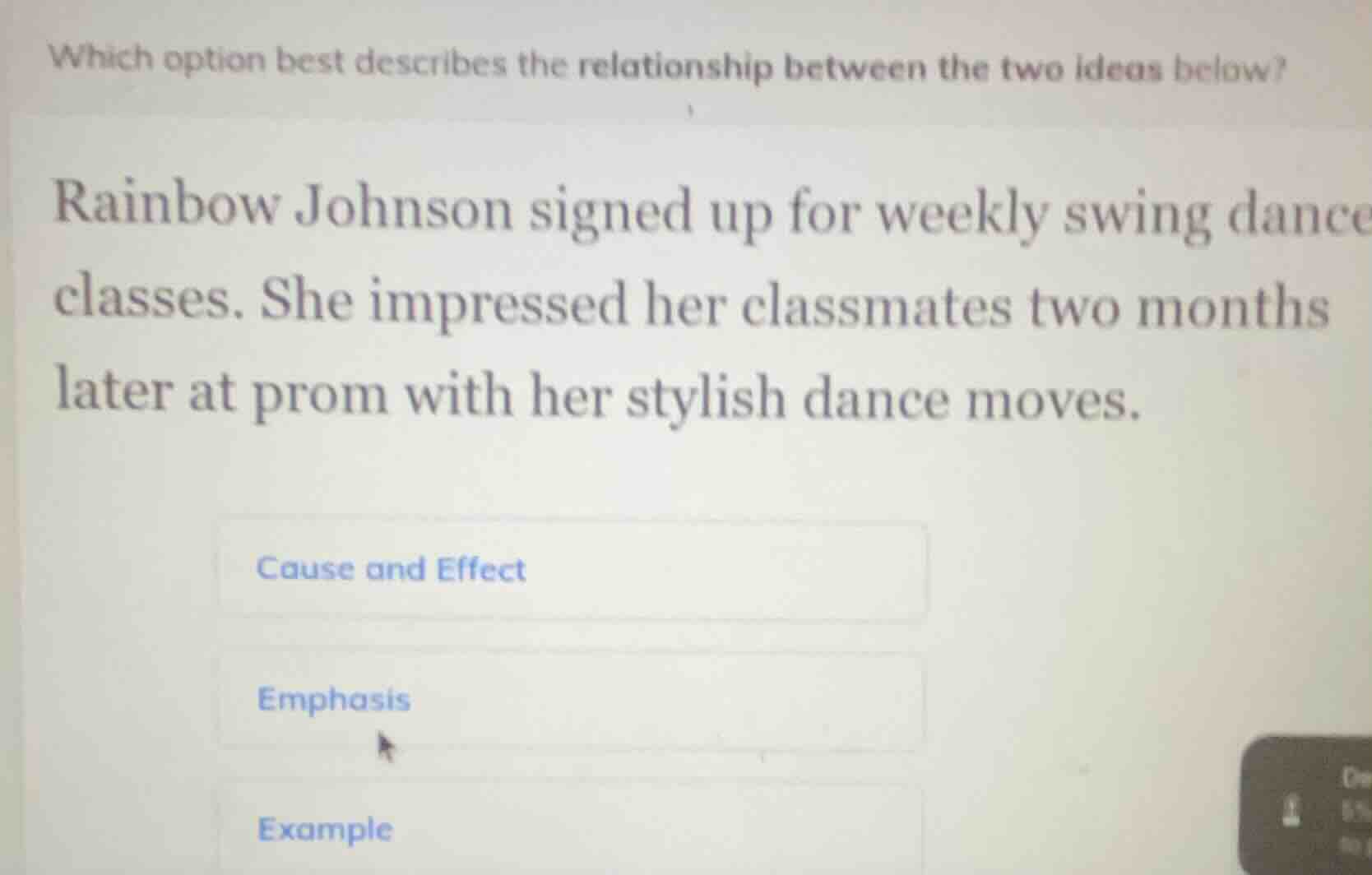 which option best describes the relationship between the two ideas belo…