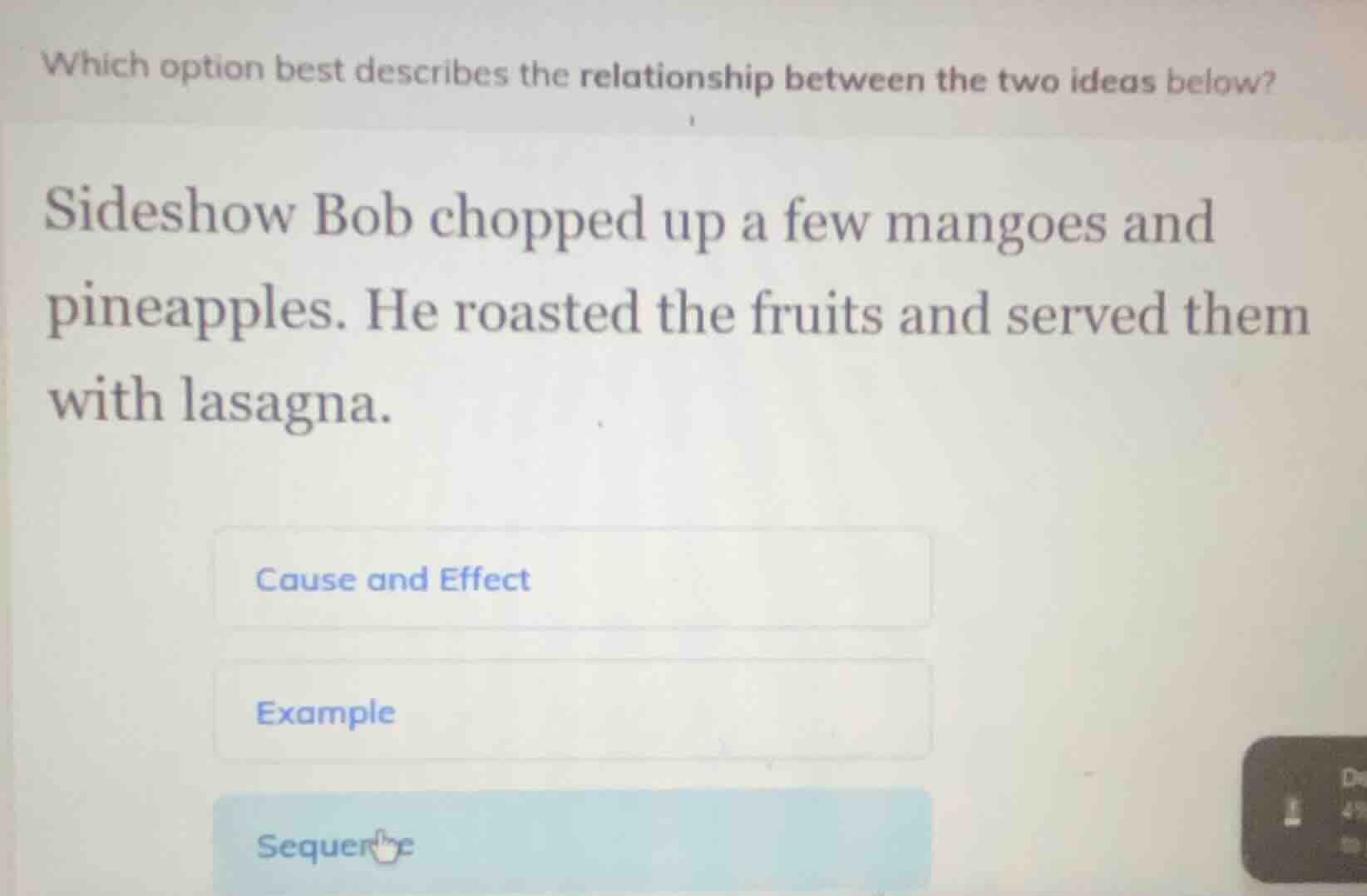which option best describes the relationship between the two ideas belo…