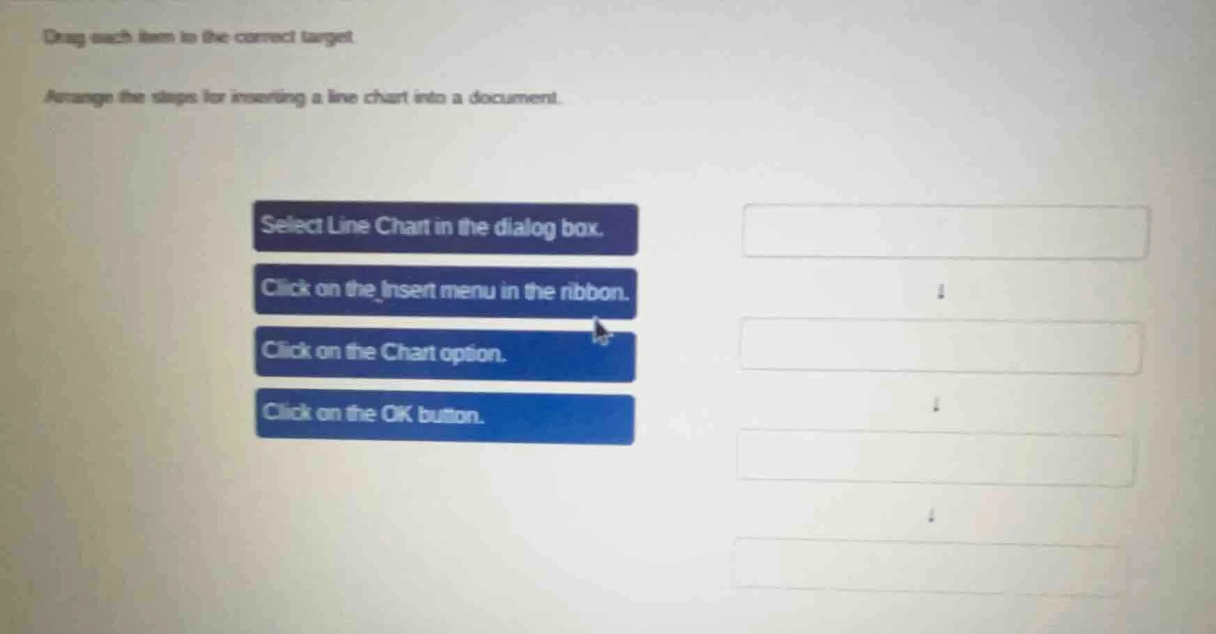 drag each item to the correct target. arrange the steps for inserting a…