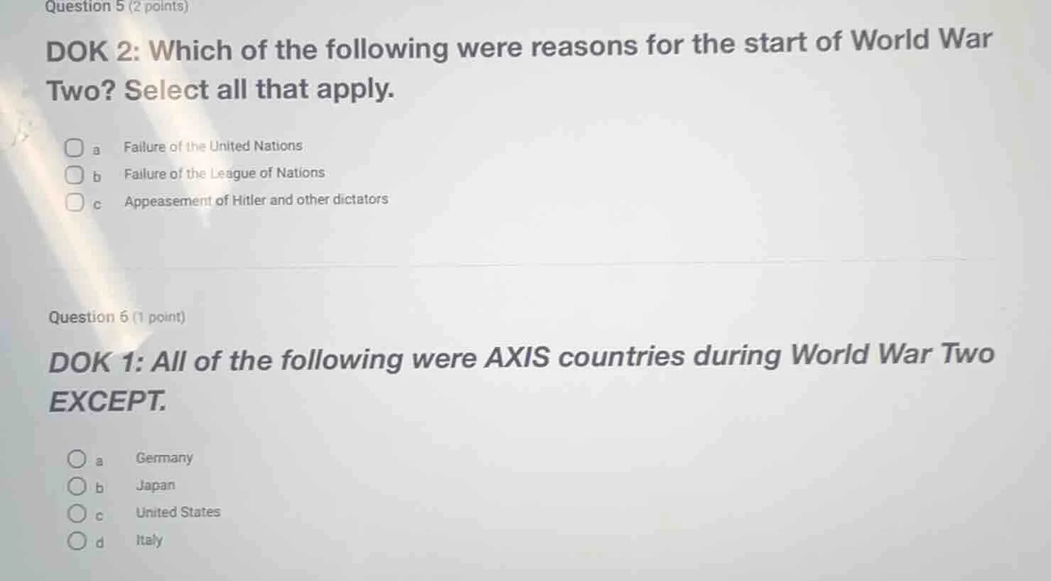 question 5 (2 points) dok 2: which of the following were reasons for th…