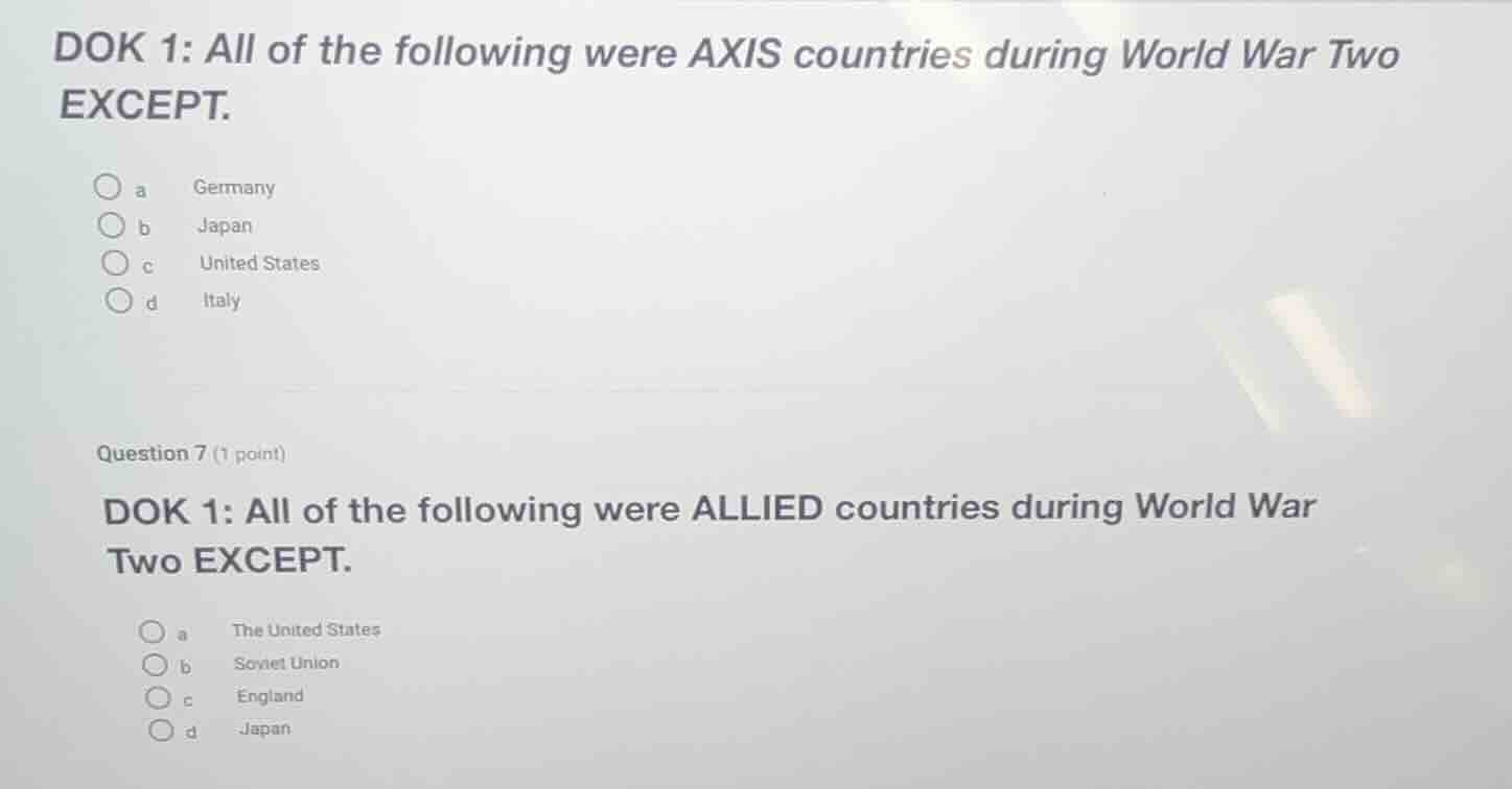 dok 1: all of the following were axis countries during world war two ex…