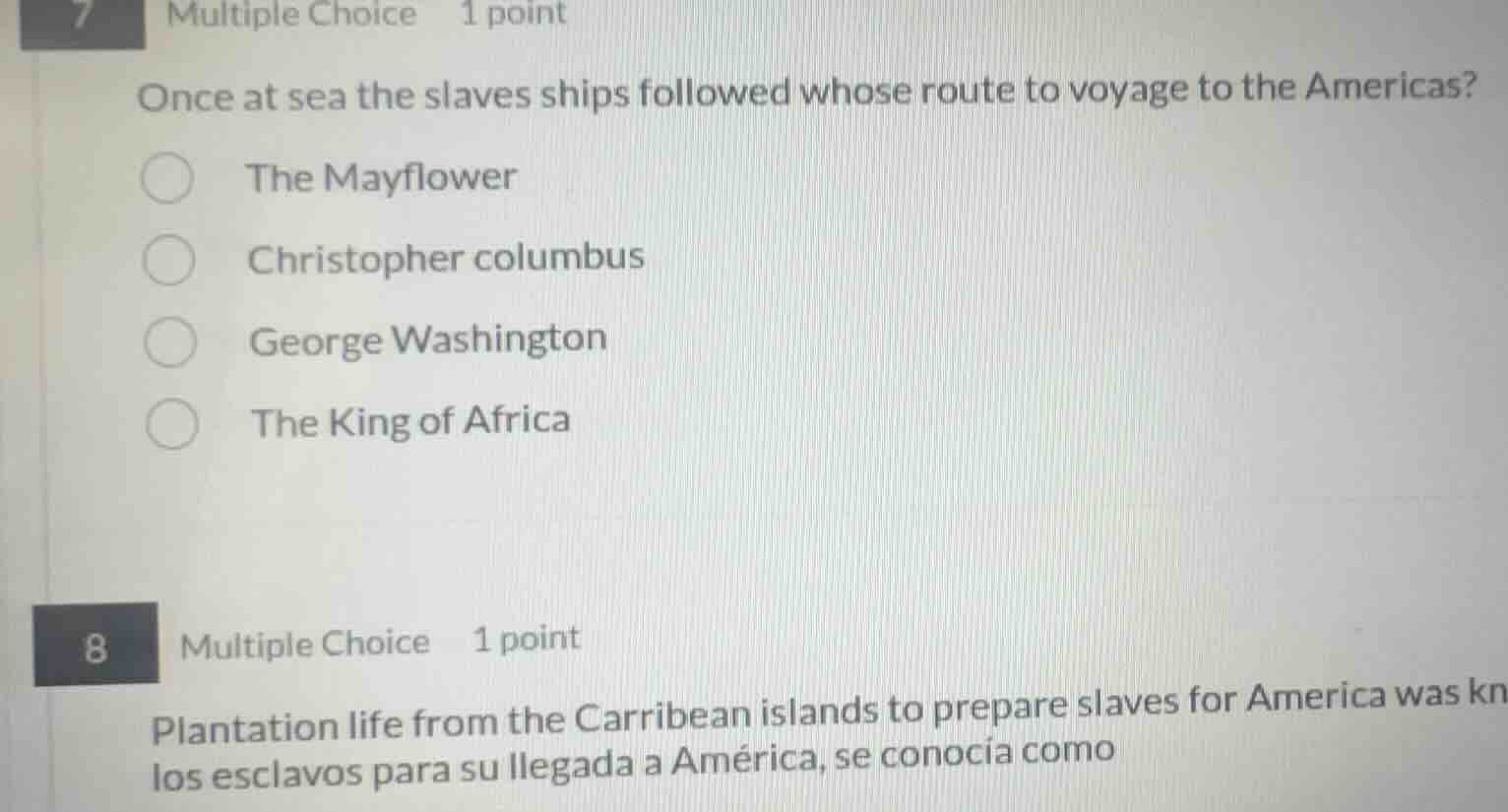 7 multiple choice 1 point once at sea the slaves ships followed whose r…