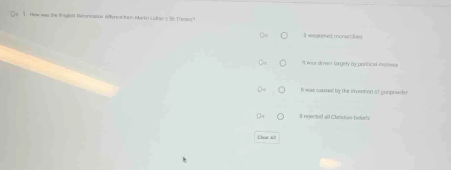 1 how was the english reformation different from martin luthers 95 thes…