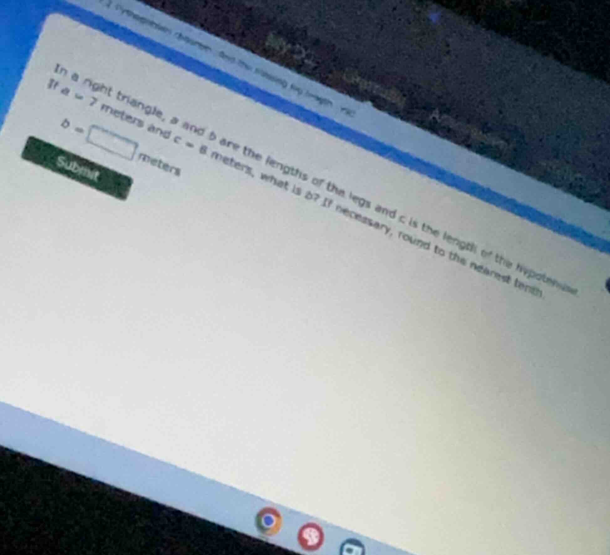 in a right triangle, a and b are the lengths of the legs and c is the l…