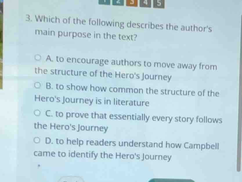 3. which of the following describes the authors main purpose in the tex…