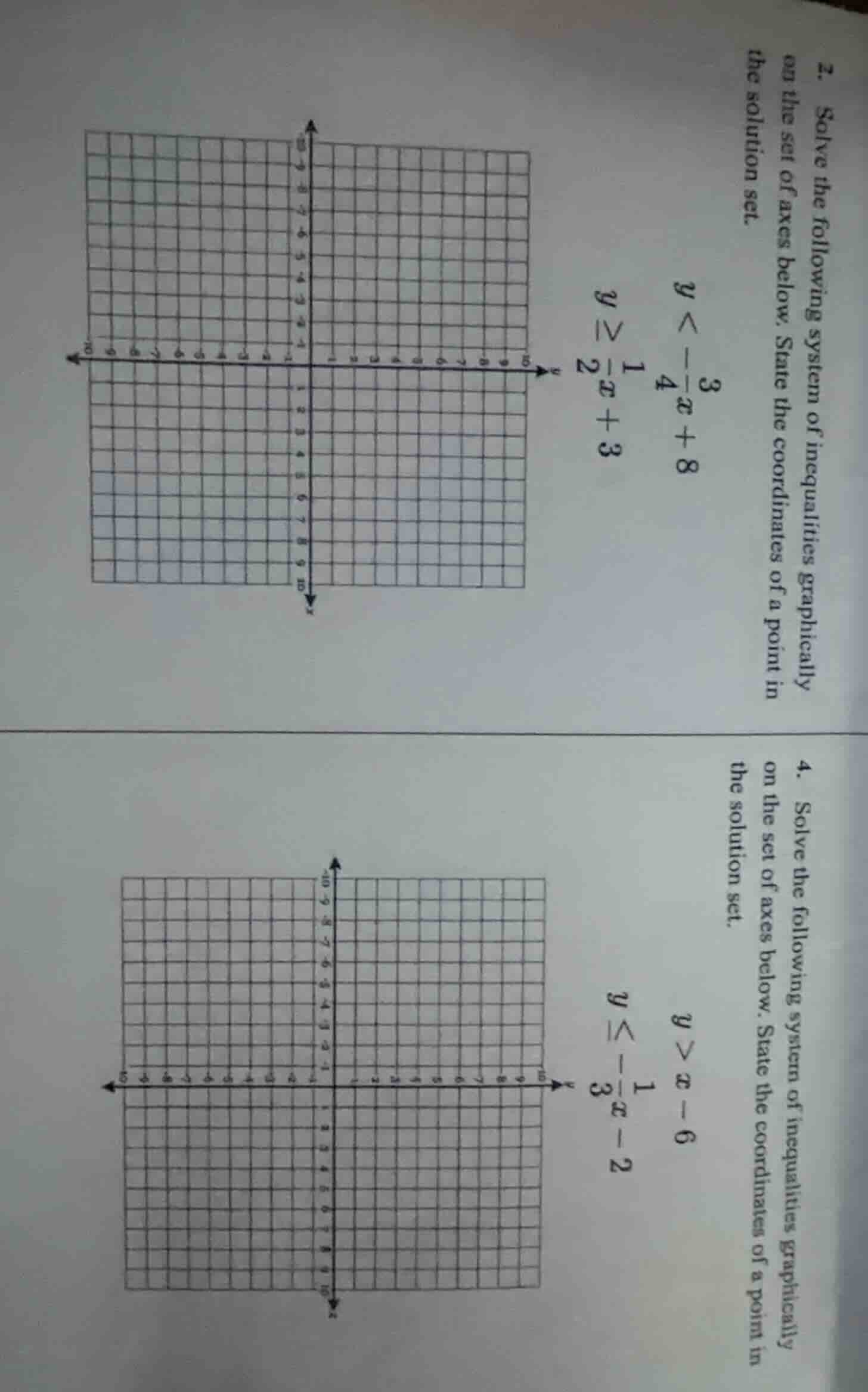 2. solve the following system of inequalities graphically on the set of…