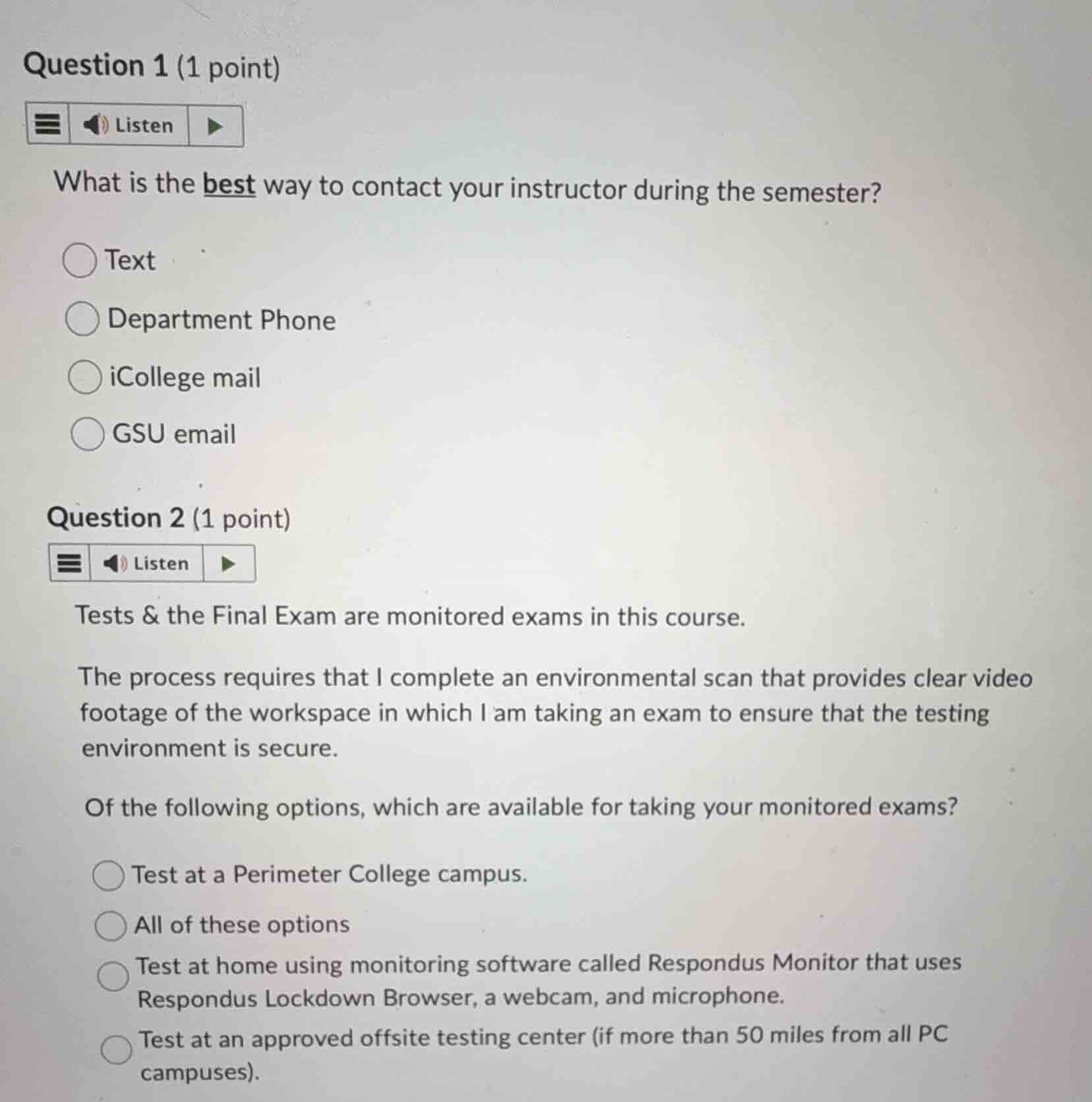 question 1 (1 point) listen what is the best way to contact your instru…