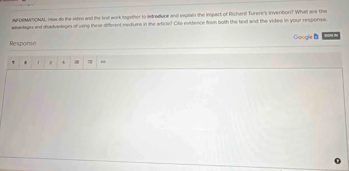informational: how do the video and the text work together to introduce…