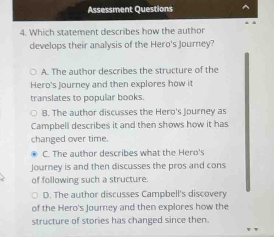assessment questions 4. which statement describes how the author develo…