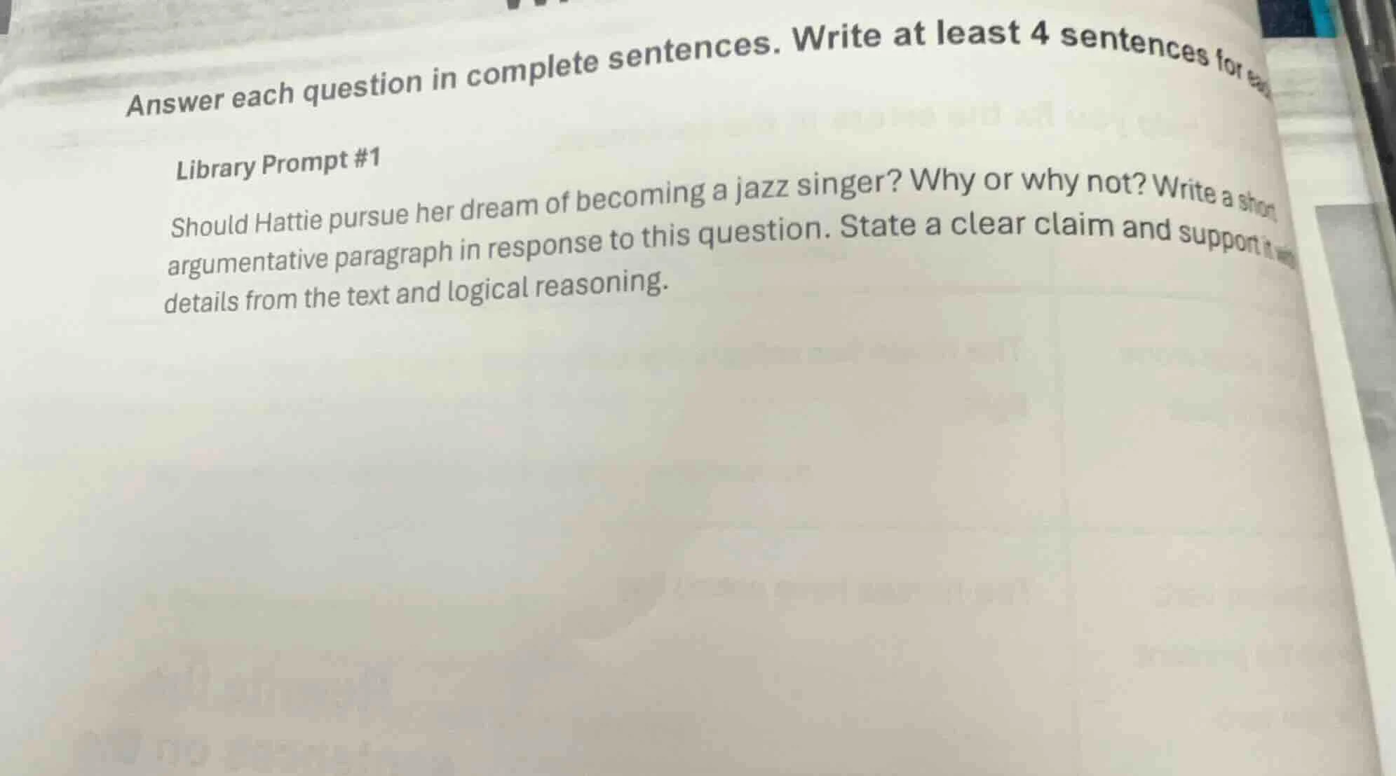 answer each question in complete sentences. write at least 4 sentences …