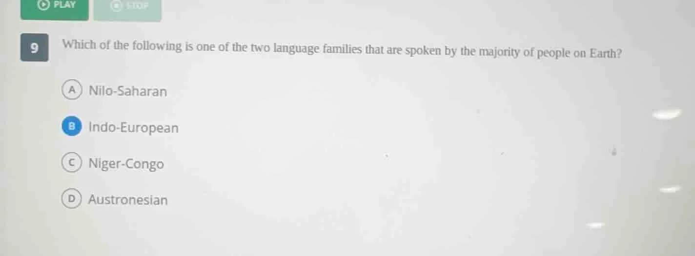 9 which of the following is one of the two language families that are s…
