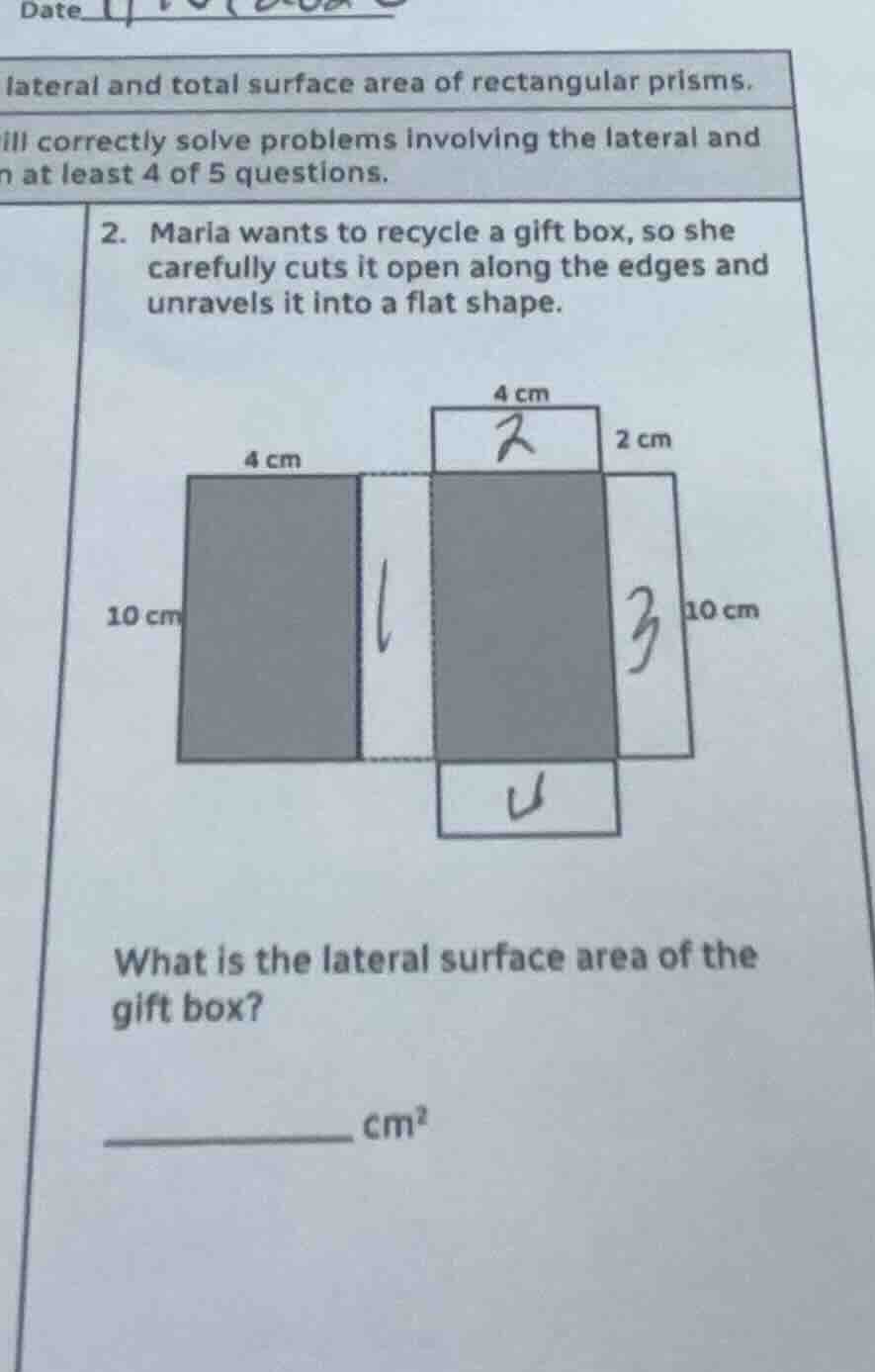 lateral and total surface area of rectangular prisms. ill correctly sol…