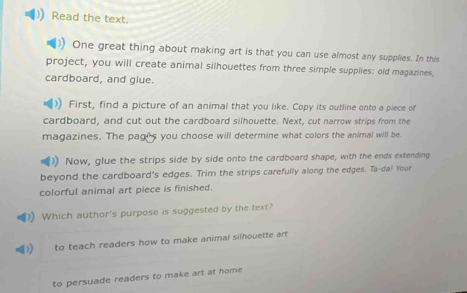 read the text. one great thing about making art is that you can use alm…