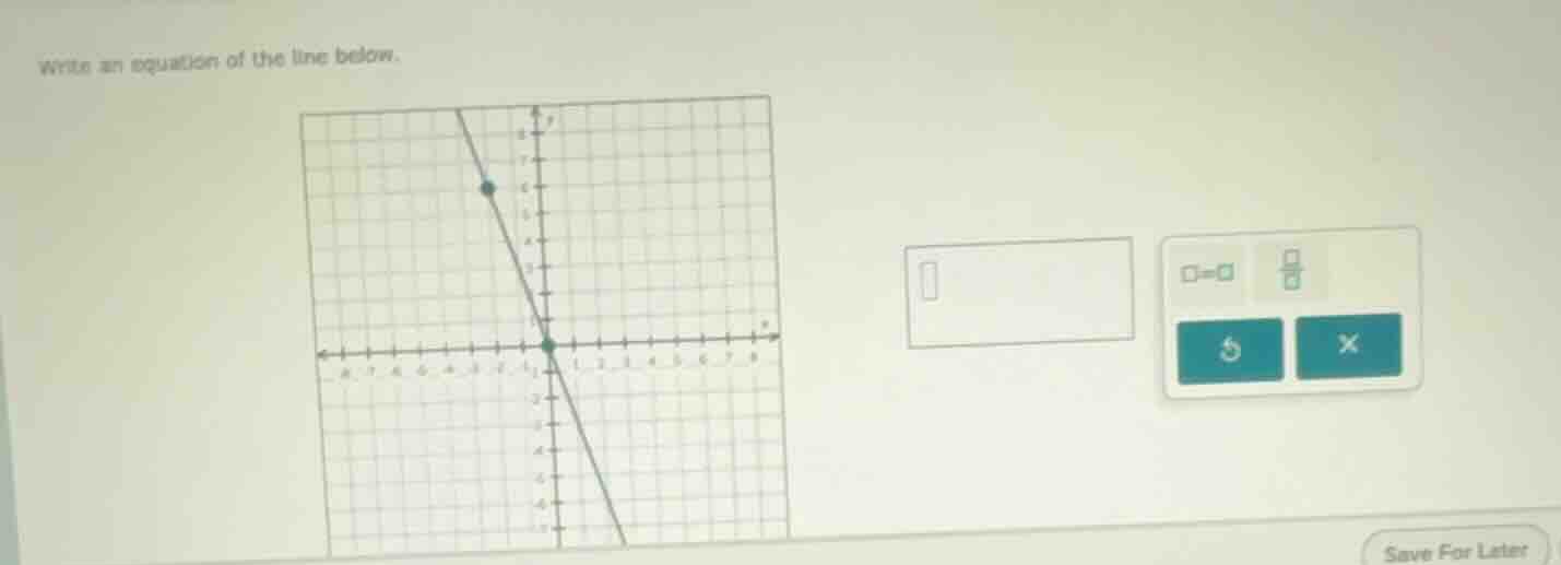 write an equation of the line below.
