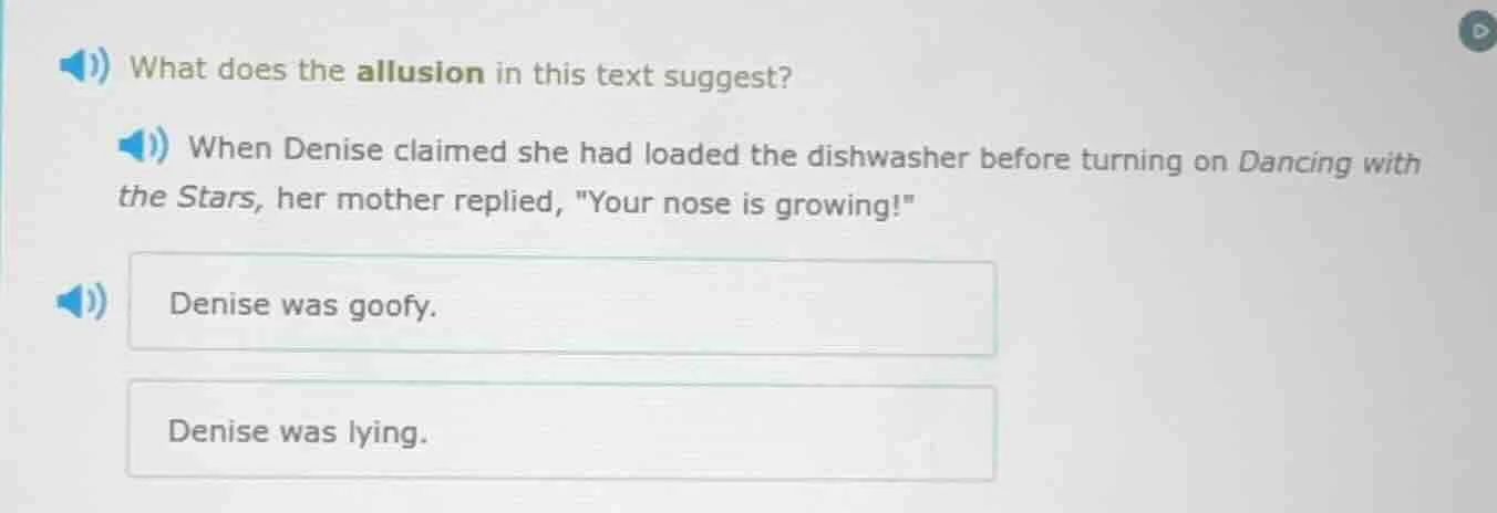 what does the allusion in this text suggest? when denise claimed she ha…