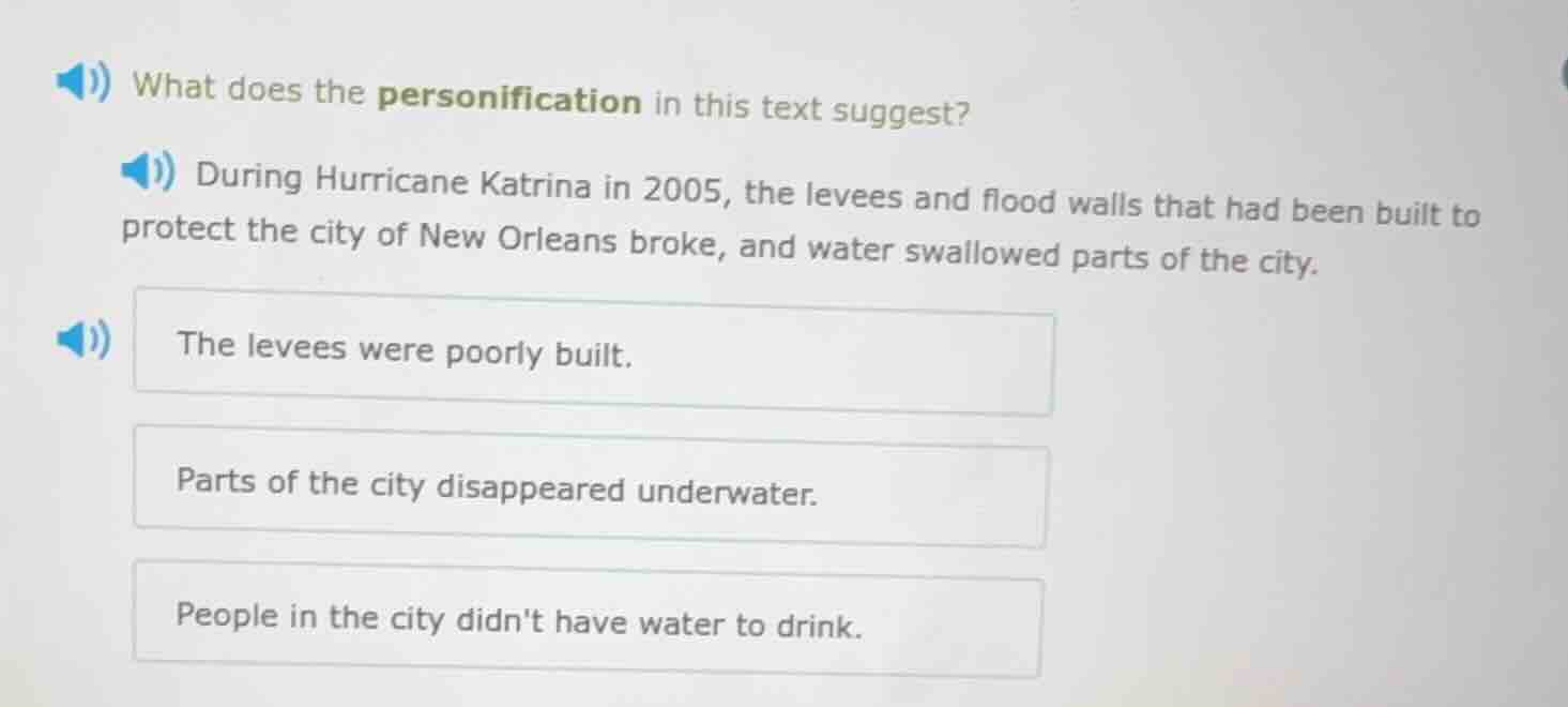 what does the personification in this text suggest? during hurricane ka…