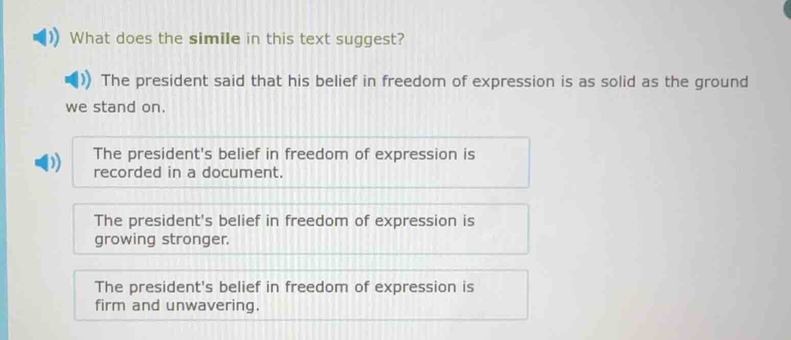 what does the simile in this text suggest? the president said that his …