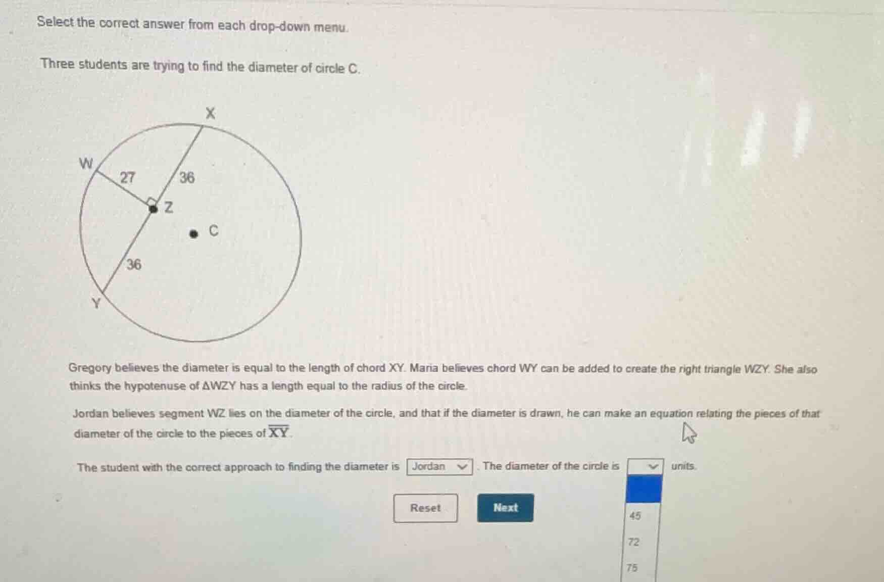 select the correct answer from each drop - down menu. three students ar…