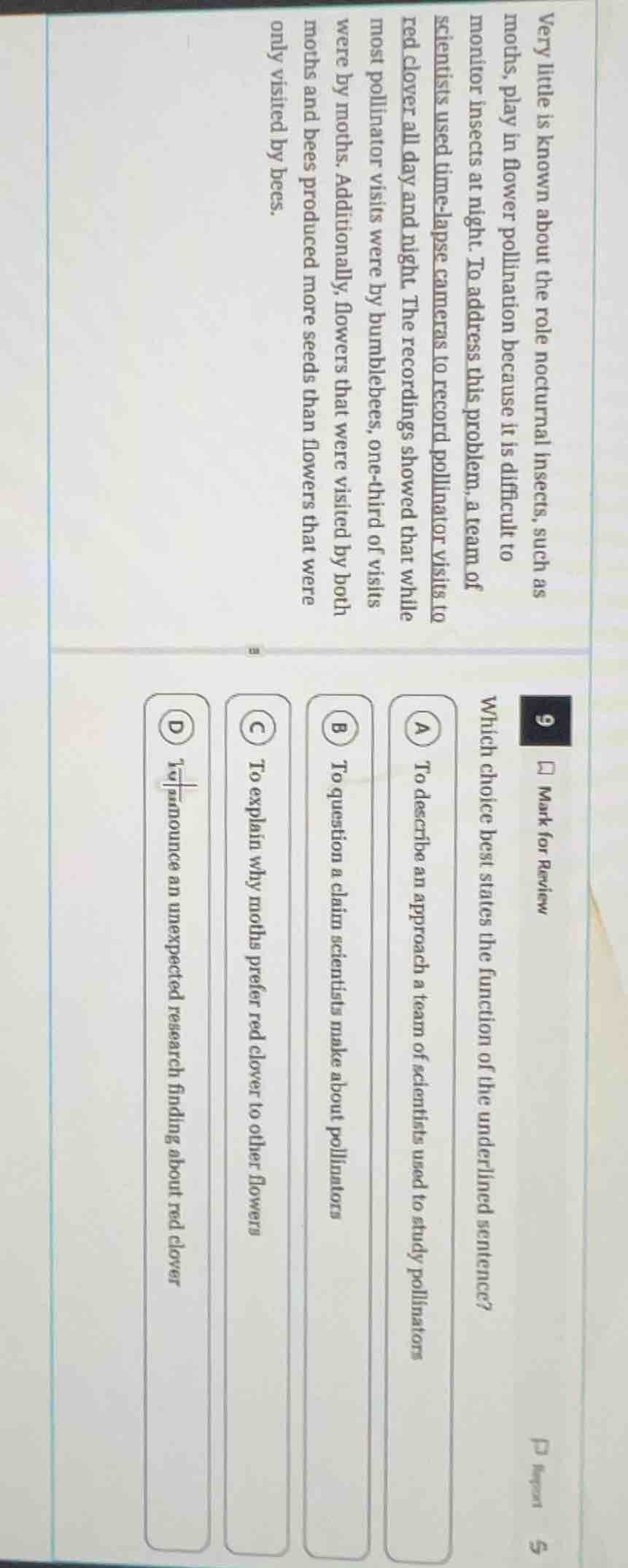 very little is known about the role nocturnal insects, such as moths, p…