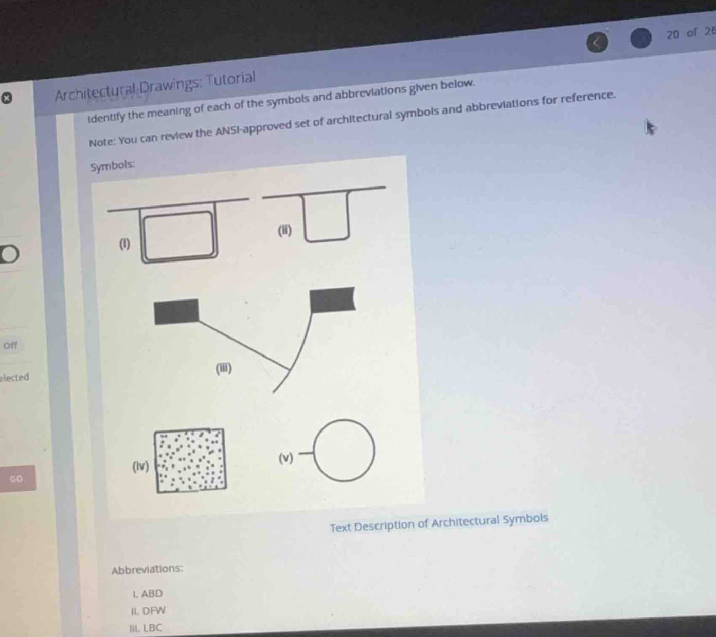 architectural drawings: tutorial identify the meaning of each of the sy…