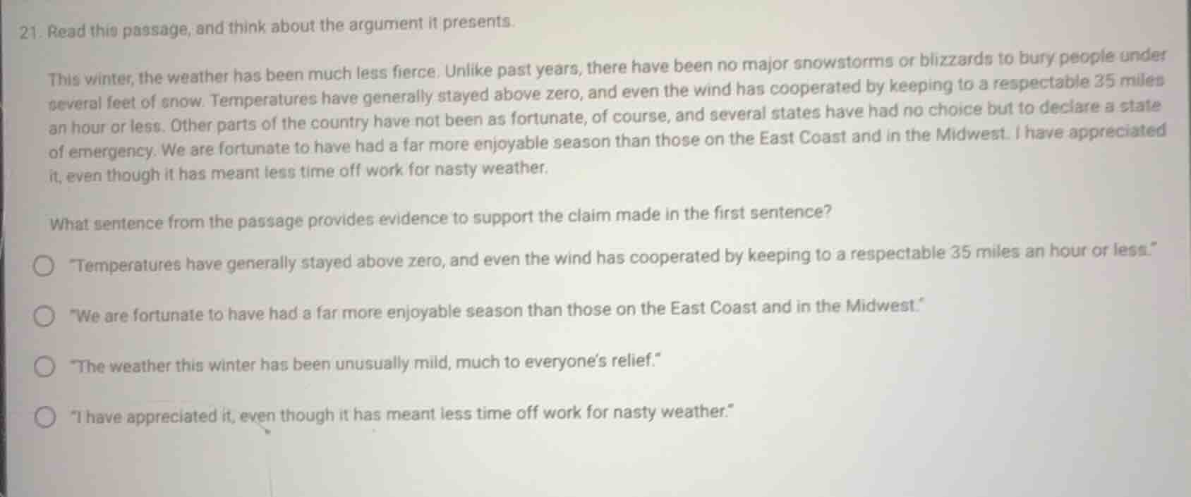 21. read this passage, and think about the argument it presents. this w…