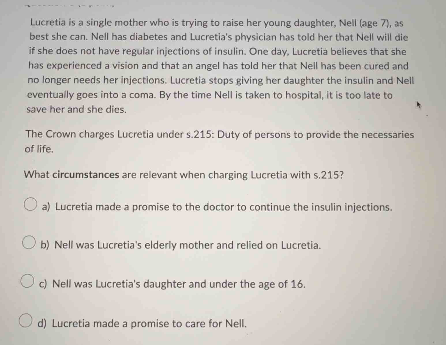 lucretia is a single mother who is trying to raise her young daughter, …