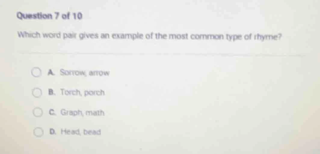 question 7 of 10 which word pair gives an example of the most common ty…