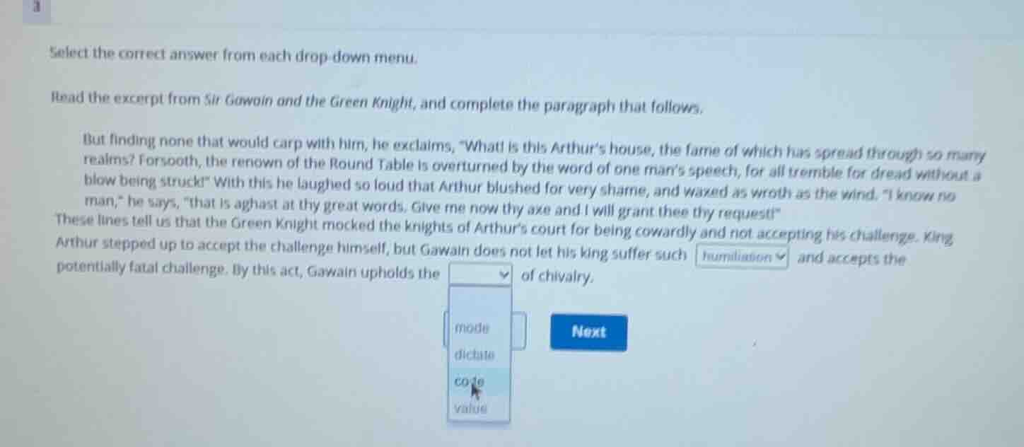 select the correct answer from each drop - down menu. read the excerpt …