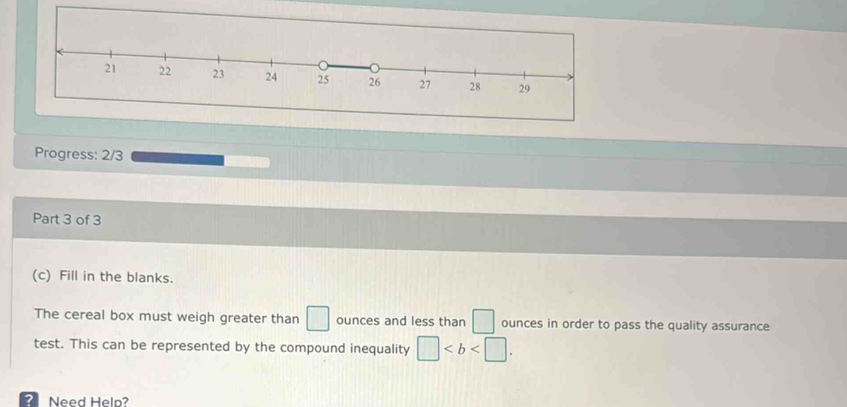 part 3 of 3 (c) fill in the blanks. the cereal box must weigh greater t…